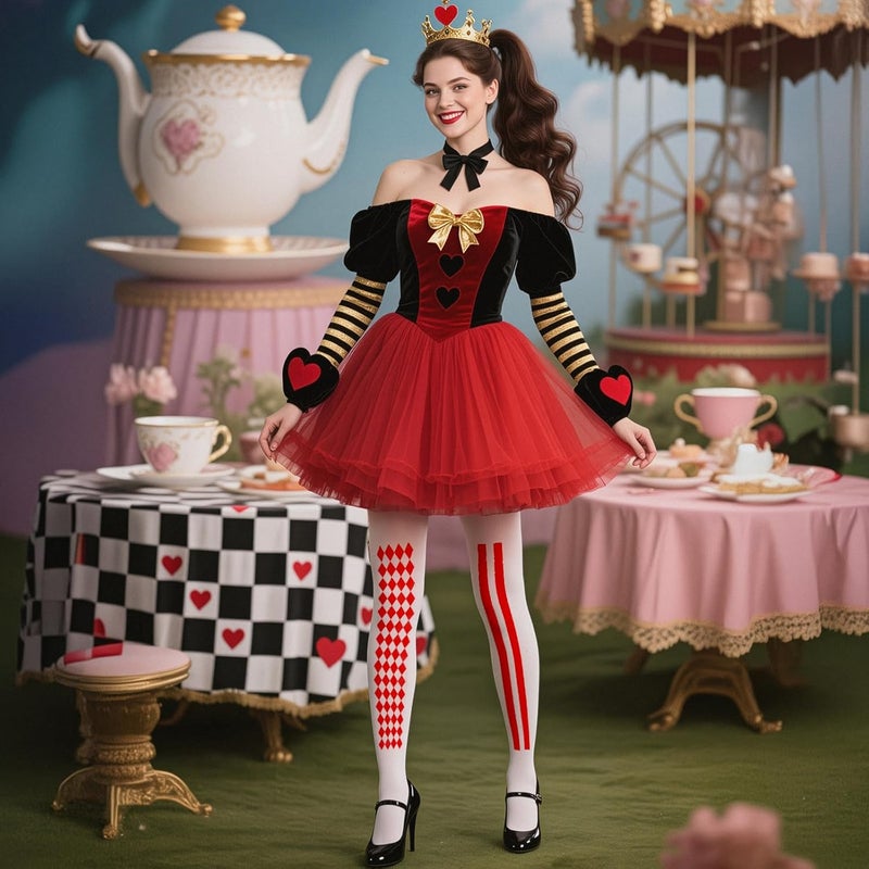 Aczyoxw Women Stockings Costumes Diamond and Hearts Tights Stocks Cosplay for Party - Image 3